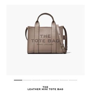 Marc Jacobs Leather Mini Traveler Tote..The Tote Bag Cement